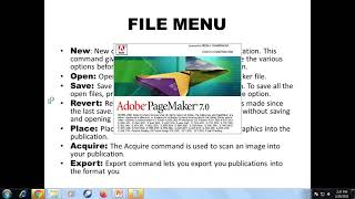 PAGEMAKER 4:FILE MENU IN PAGEMAKER