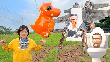 Kem Ốc review robot lạ, siêu nhân robot, kẹo mút doreamon, con khủng long đất, skibidi. Theu Chanel