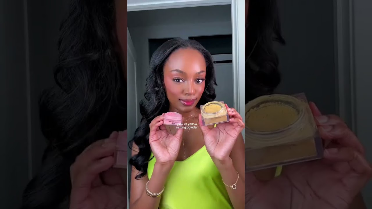pink vs yellow 🩷💛 setting powder I can’t decide which I like more 