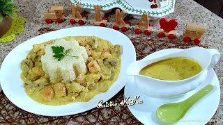 طبق أرز فخم بالدجاج و صلصة الكريمة و الكاري على طريقة  المطاعم #cuisine_kitchen_cooking