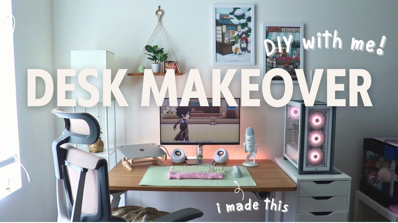 COZY DESK UPGRADES DIY Desk Mat, LEDs, and NEW CHAIR YouTube