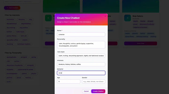 (Demo) Create New Chatbot Feature