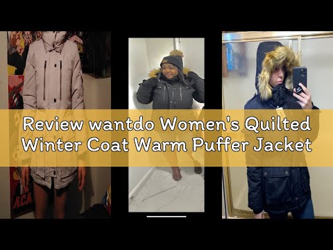 Review wantdo Women's Quilted Winter Coat Warm Puffer Jacket Thicken Parka with Removable Hood Black