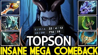 TOPSON [Queen of Pain] Insane Rapier Right Click Comeback Megacreeps Dota 2