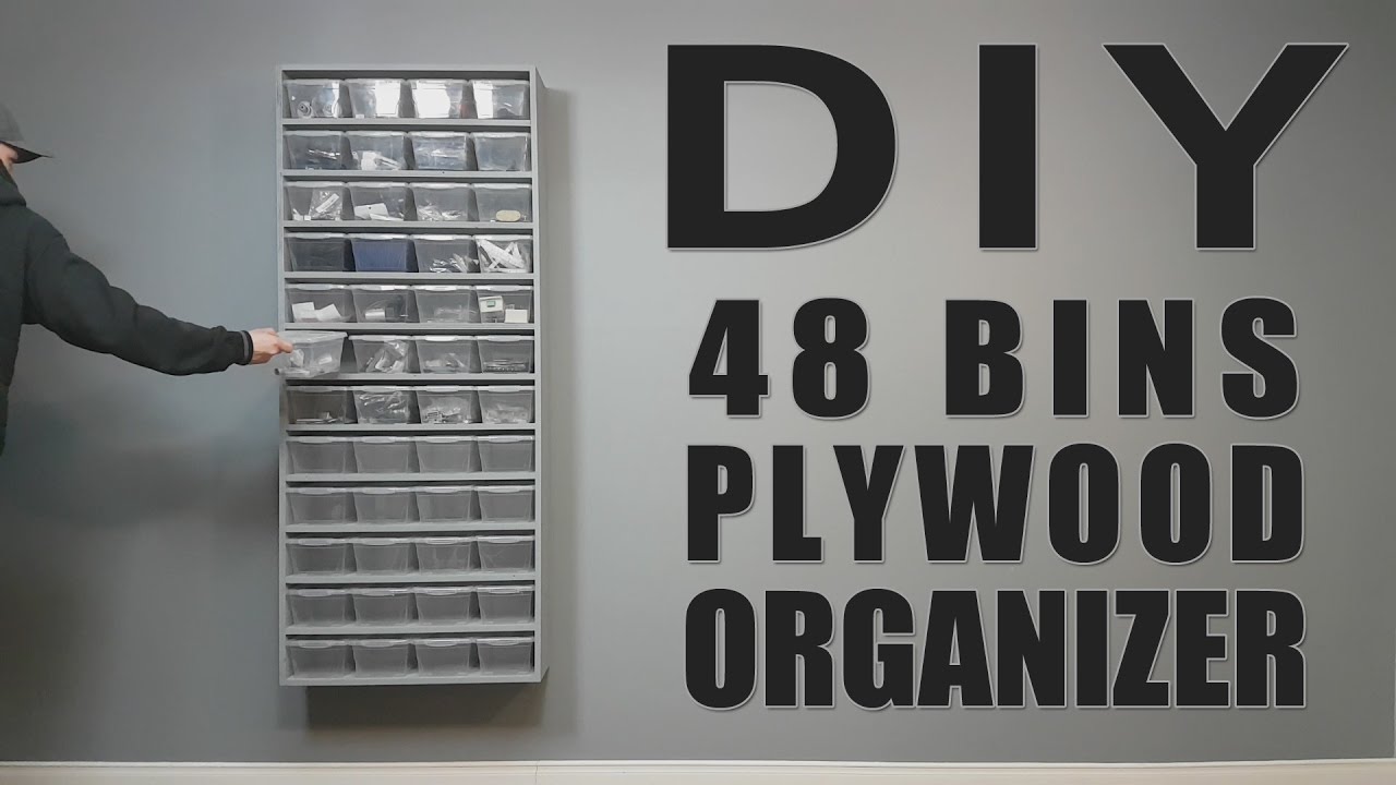 DIY Build - One Sheet Plywood - 48 Bins Organizer 