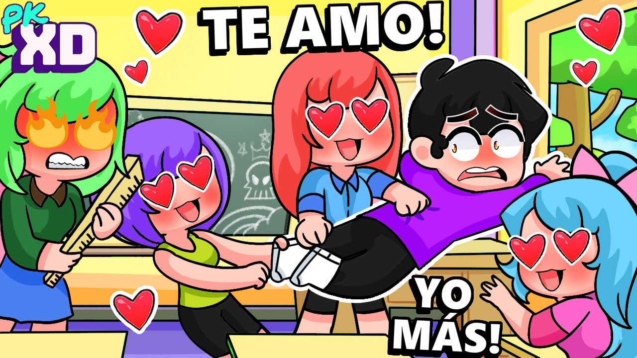 ¡TODAS LAS CHICAS SE ENAMORAN DE MI EN LA ESCUELA! 😳💖 ¿ME BESAN? 😎 SRJUANCHO PK XD ROLEPLAY