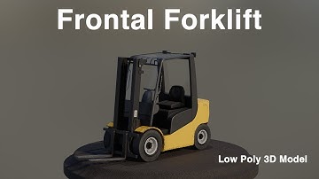 Frontal Forklift Low Poly 3d Model