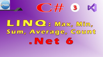 C#, LINQ Max, Min, Sum, Average e Count. Visual Studio 2022 vídeo 3