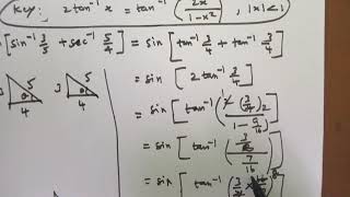 Class 12|Example 4.20|Evaluate:sin[sin-1(3/5)+sec-1(5/4)]-Part2-Aliter
