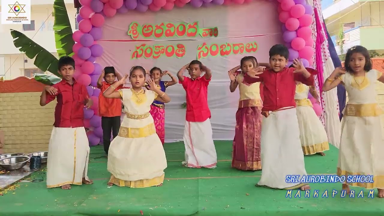 Танцевальное представление 3-го класса - «Блокбастер Понгал 1» - Школа Шри Ауробиндо, Маркапур.
