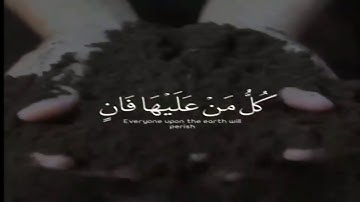 كُلُّ مَنْ عَلَيْهَا فَانٍ  ||   سورة الرحمن  ||  حالات واتس اب قران
