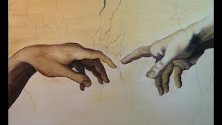Creation of Adam -The Hands - soft pastel art screenshot 5