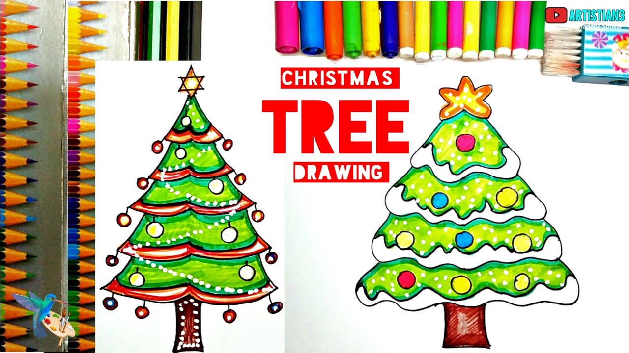 Christmas tree drawing ideas for kids Christmas Tree | Very Easy | How To Draw #ChristmasTree #Drawing For