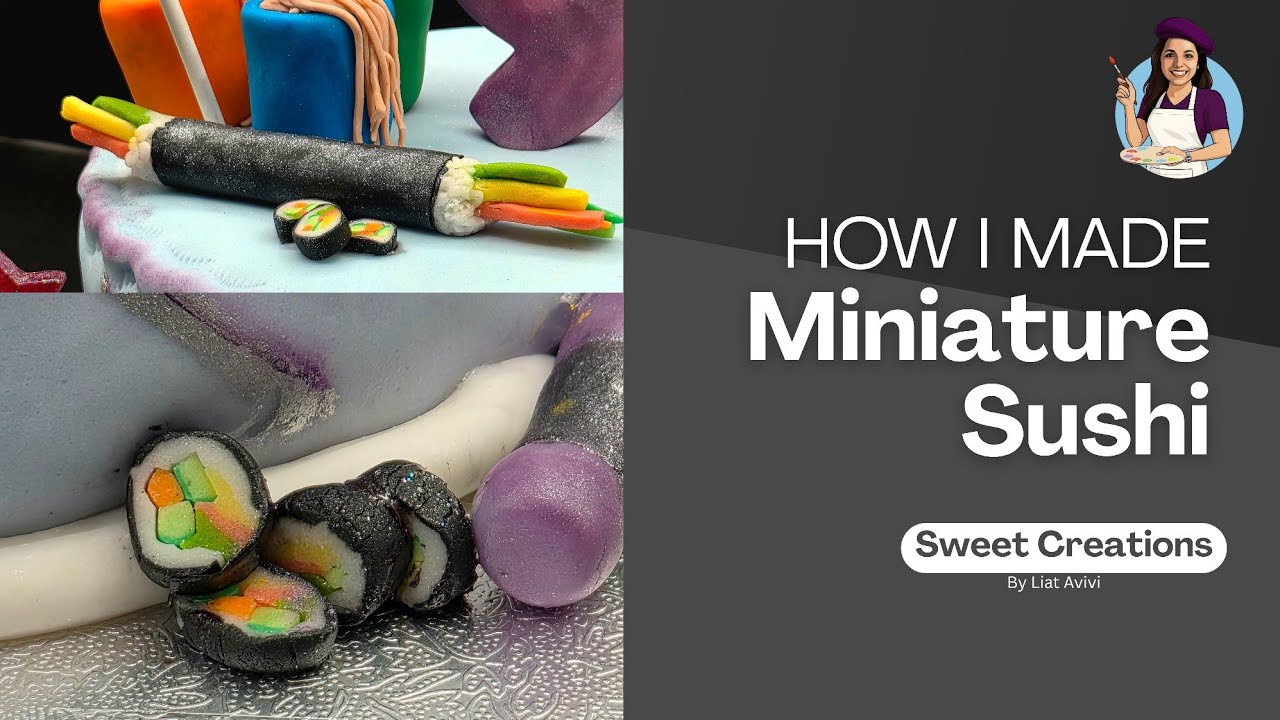 How I Made Realistic Miniature Sushi from Fondant | Sugar Art Cake Decorating Tutorial