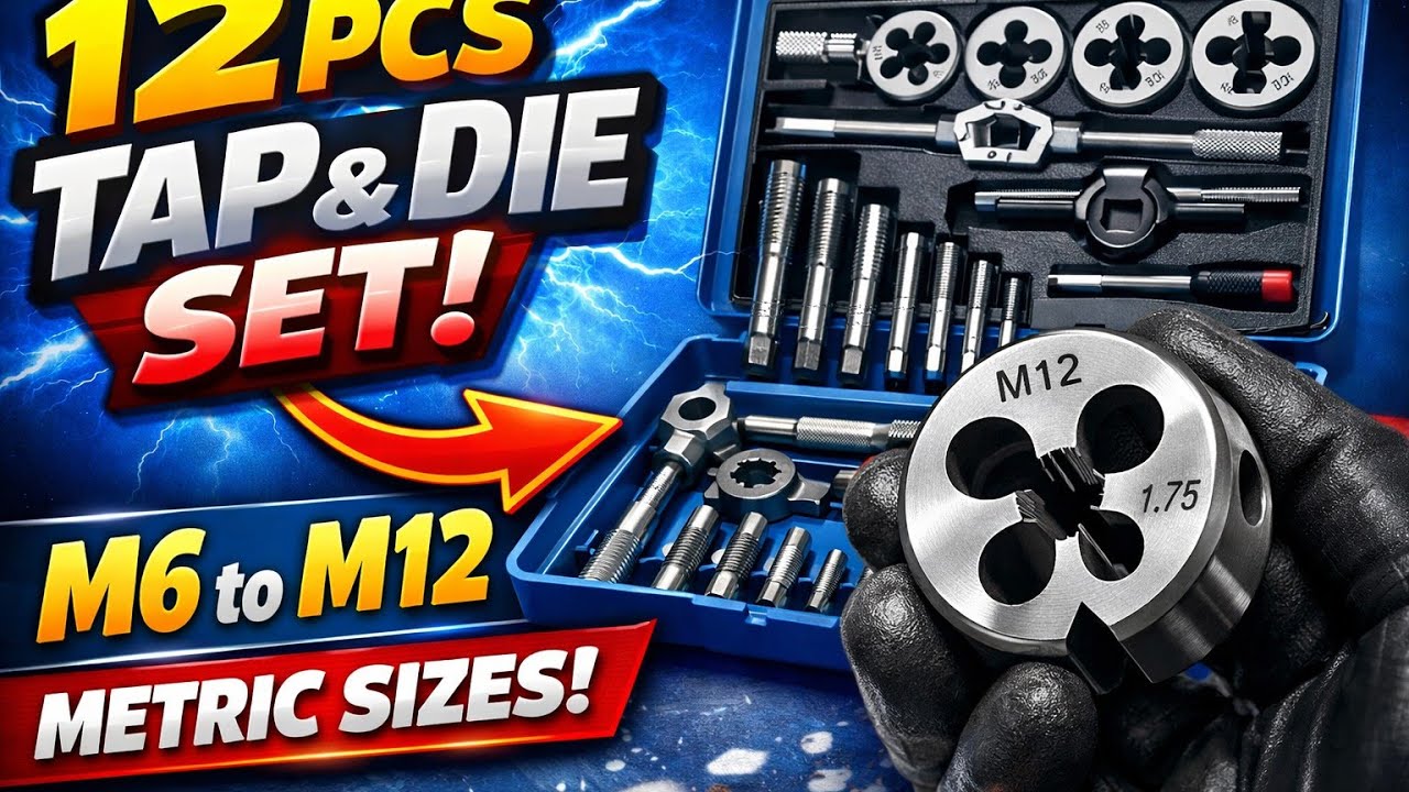 Car Thread Repair Tool Kit 🚗 | 12 PCS Tap & Die Set | M6 to M12