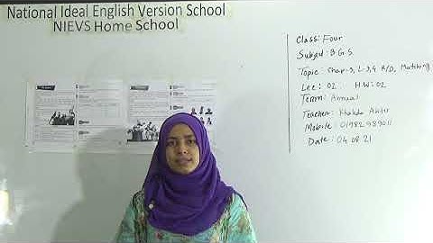 Class: Four, Subject: B.G.S (Lecture- 02), Topic: Ch-3, L-3,4 R/D, Matching