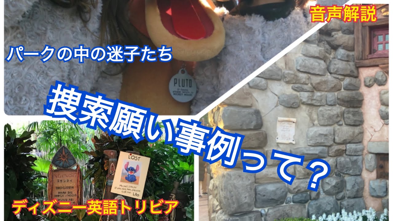 音声解説 59 パークの中の迷子たち 捜索願い事例って 美女と野獣の羊 スティッチ プルート Youtube