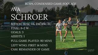 Ava Schroer | Grad 2028 | Attacking Mid/Forward | BCSPL Condensed Game Footage - All touches