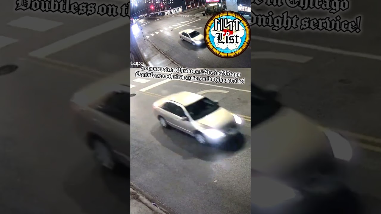 Happy voices from the Chicago street Christmas eve (Doubtless on the way to a midnight service! 😉)