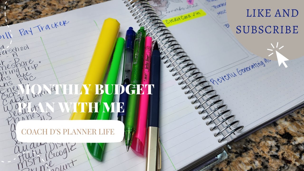 DIY Monthly Budget Setup: Erin Condren Planner - YouTube