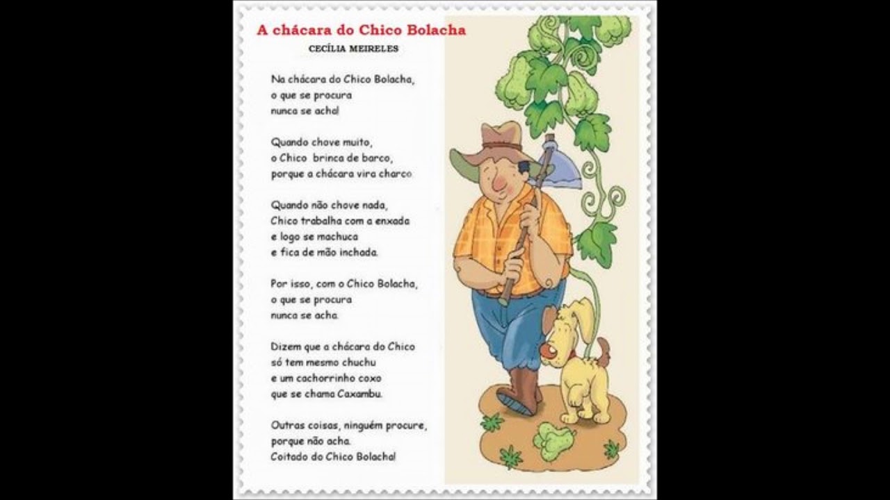 Poema A CHACARA DO CHICO BOLACHA Cecilia Meireles por Mah Santana - YouTube