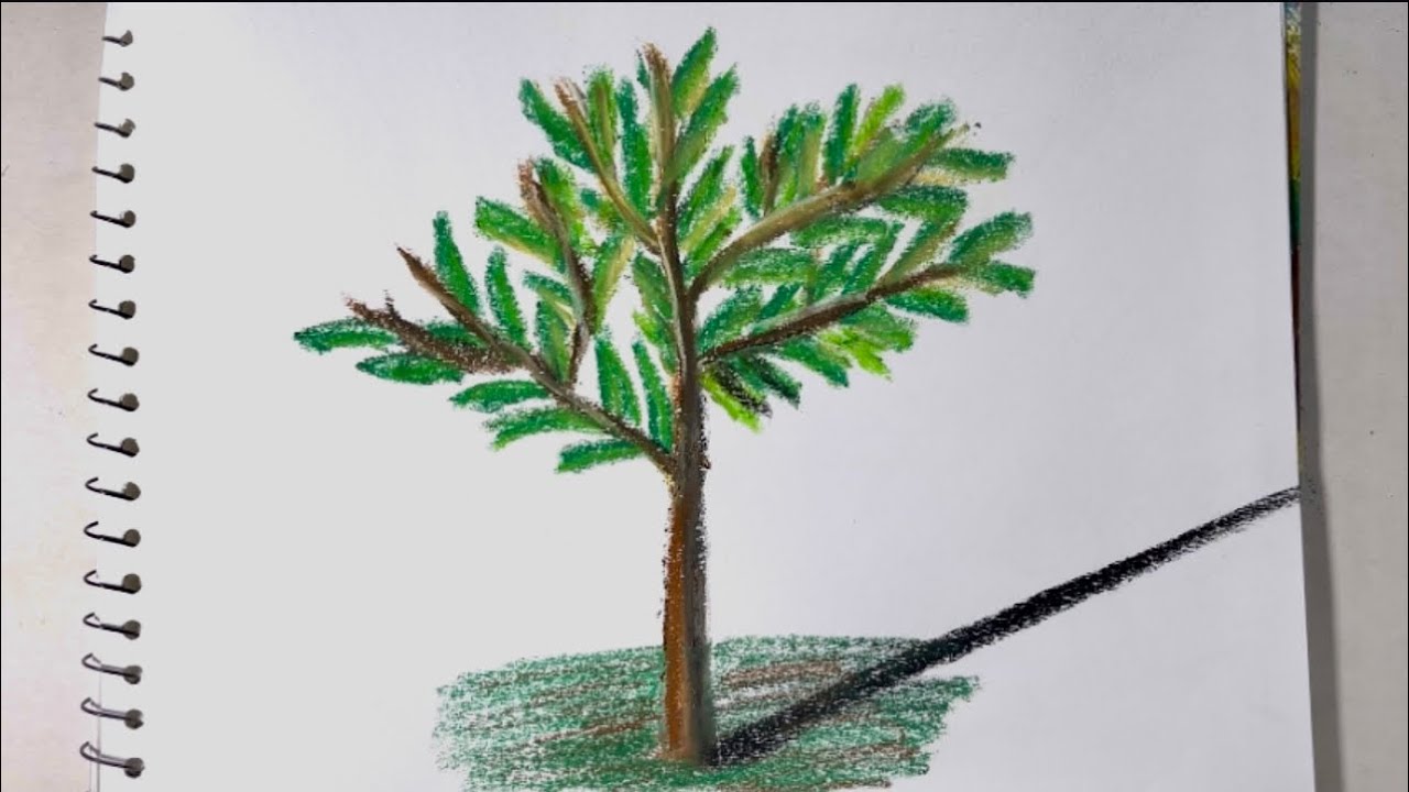 Draw a tree with soft pastel colors 🌳 | easy tutorial for beginners | step by step 