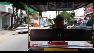 Sketchy Tuk Tuk Ride in Phnom Penh, Cambodia - Close Call with a Bus!