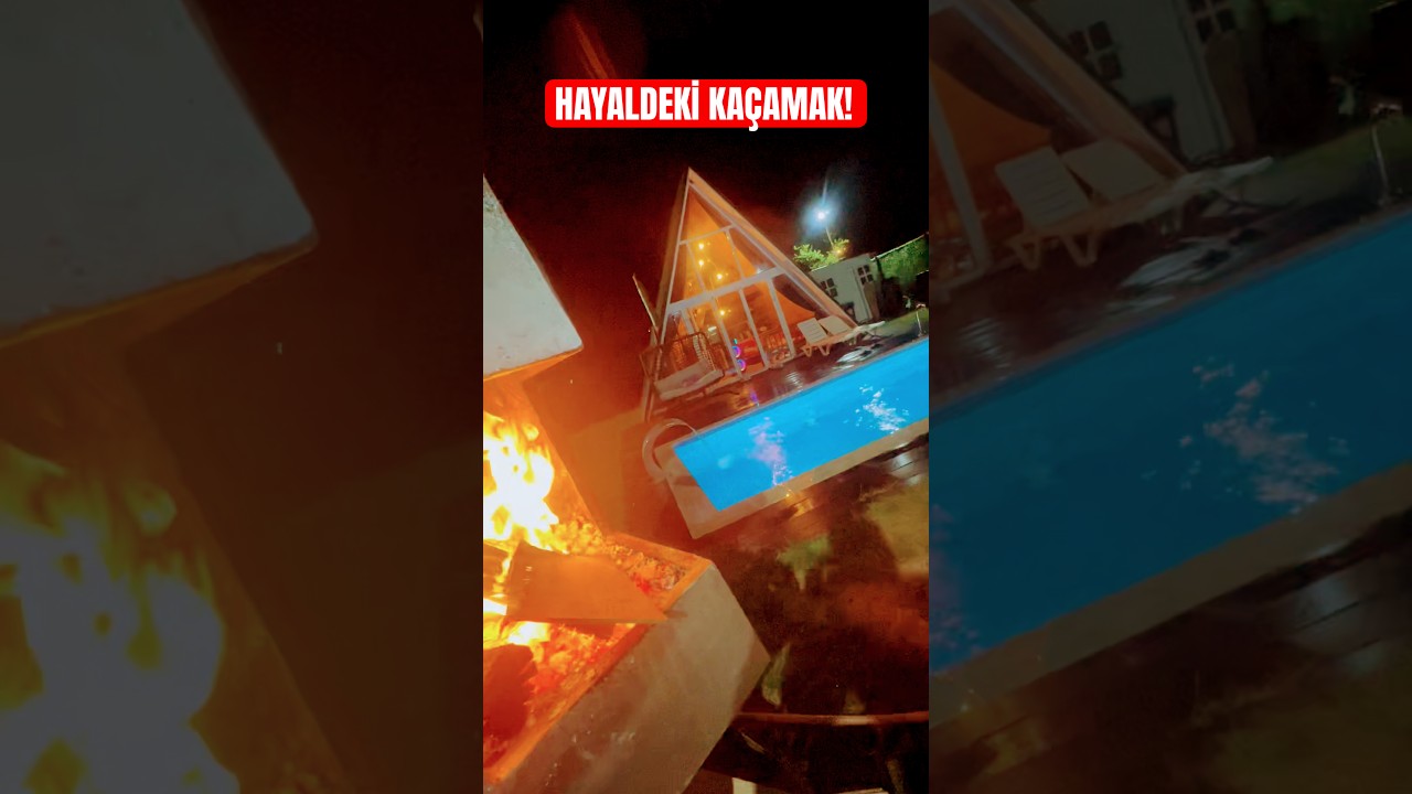 Hafta Sonu Kaçamağı! 🔥 Bungalovda Gece Havuzu Keyfi #shorts