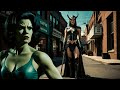 She-Hulk v Hela - 1950s - movie concept Trailer | Reimagined by AI