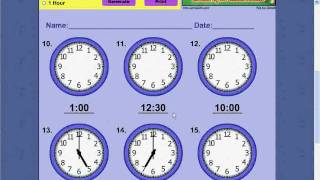Telling Time Worksheet Generator Demo screenshot 2