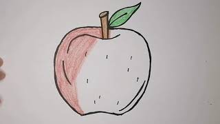 Let's draw an Apple and color it with crayons