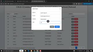 Crud Create, Read, Update, Delete Without Page Reloadrefresh Using Php And Mysql With Source Code