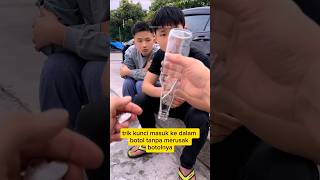 rahasia trik kunci masuk kedalam botol kaca #triksulapmudah #shorts
