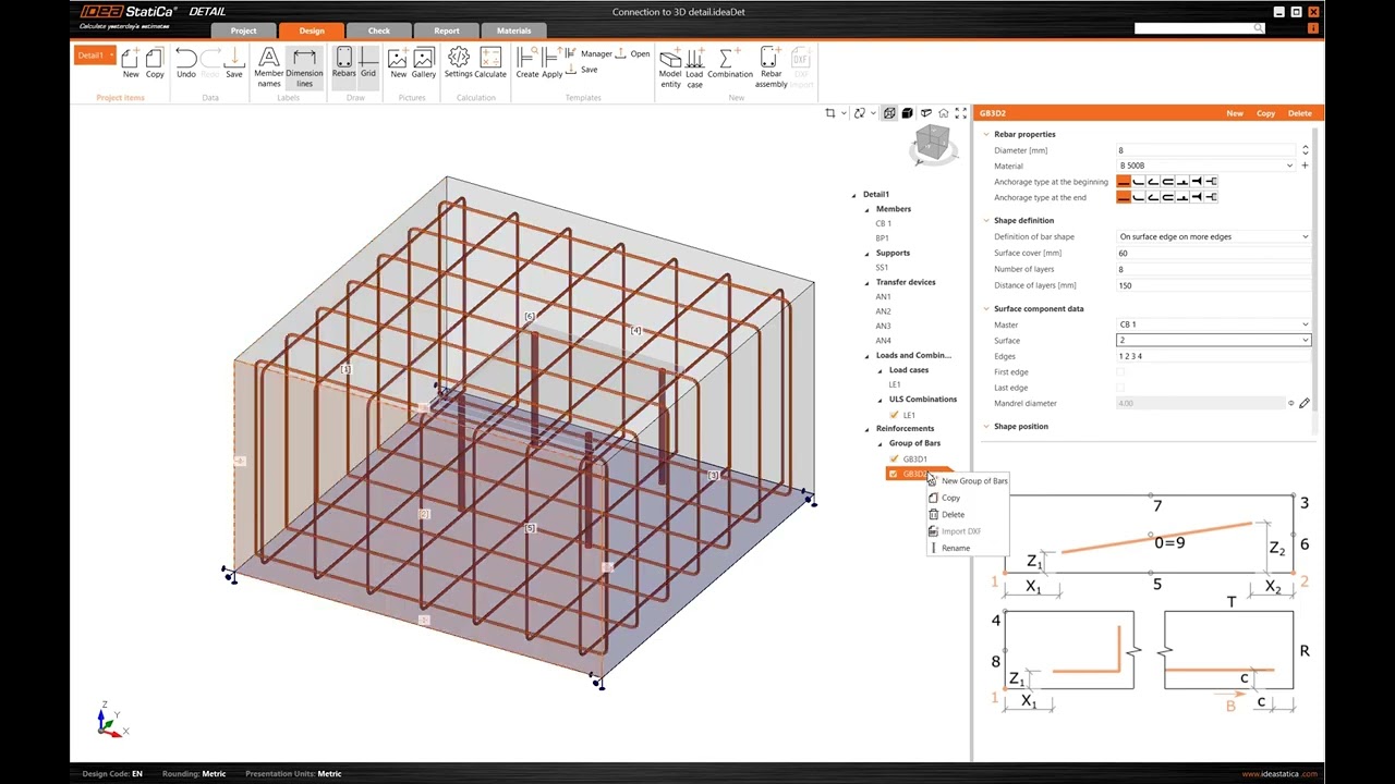 Structural design of eccentrically loaded anchoring