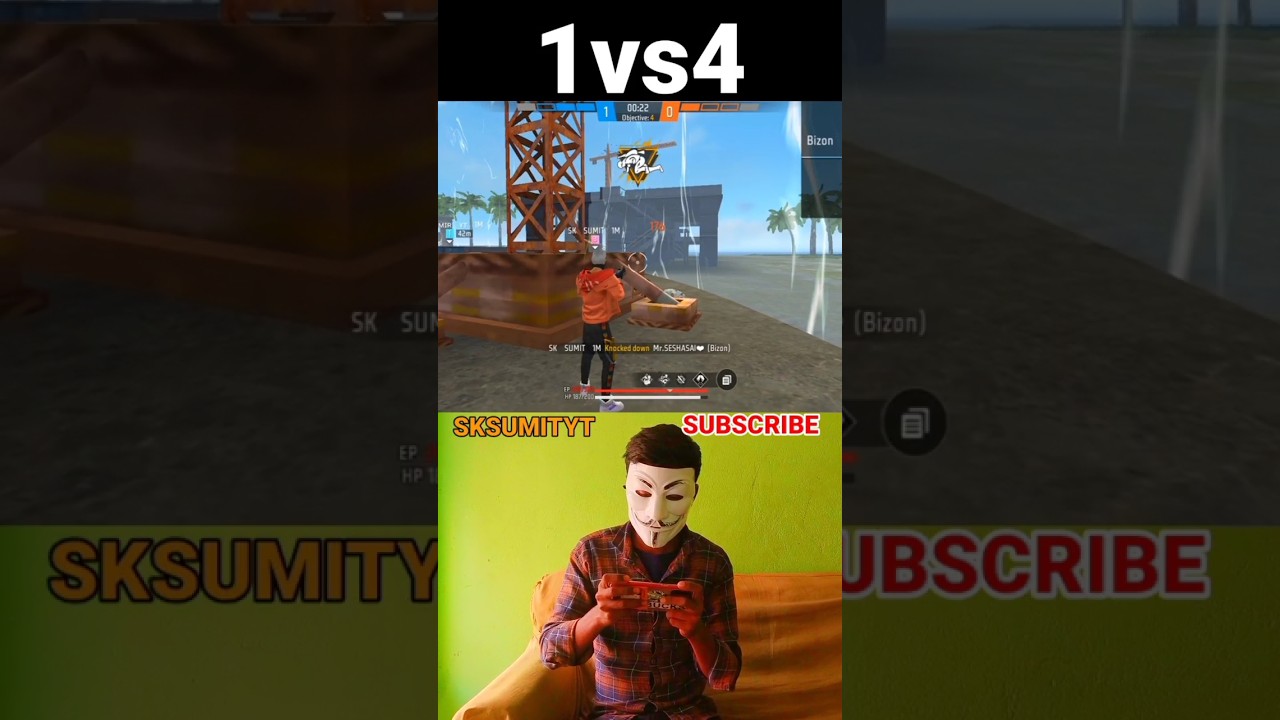 2 finger facecam gameplay 1vs4 wait for end 😱