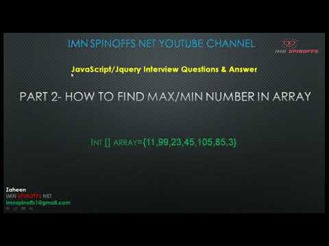 How We can Find Max/Min Number  From in Array in Jquery