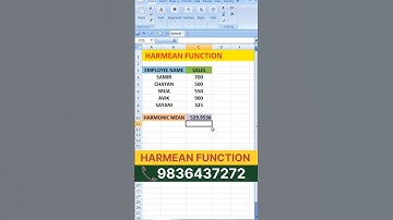 harmean function #shorts #excel #harmean #harmeanfunction #shortvideo #reels #excelformula#exceltips