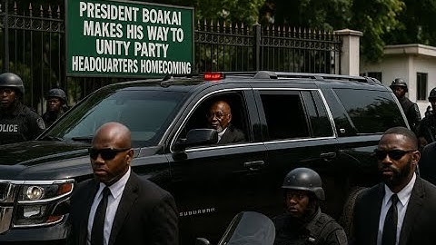 President Boakai Make His Way To Unity Party Headquarters Home Coming