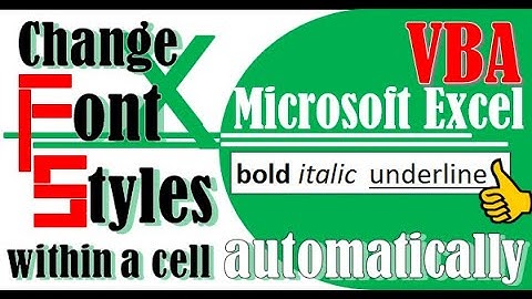 Excel VBA - Change font style based on space (editable template available)