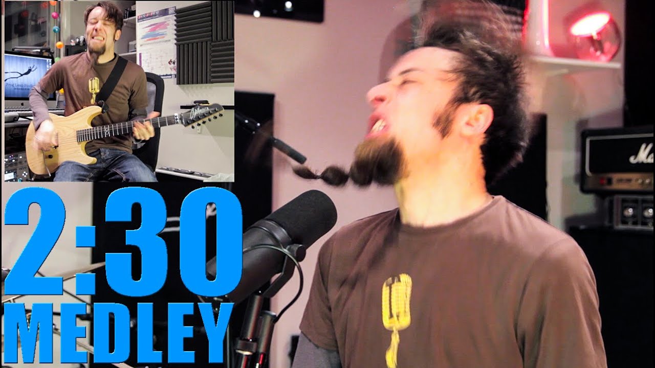 9 rock/metal songs in 2:30 minutes