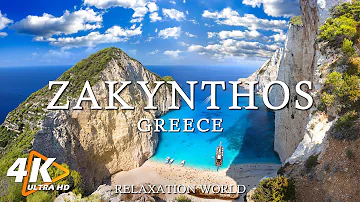 FLYING OVER ZAKYNTHOS 4K UHD - Relaxing Music Along With Beautiful Nature Videos - Natural Landscape