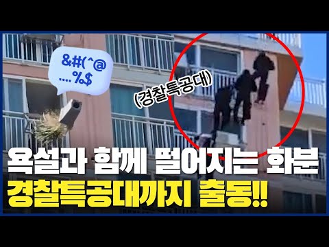 욕설과 함께 떨어지는 <strong>화분</strong>!! 경찰특공대까지 출동🚨