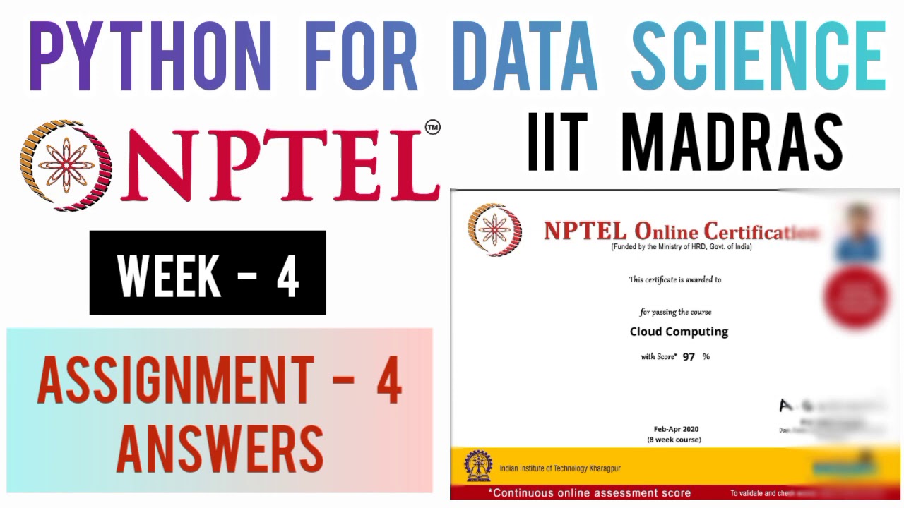 nptel python for data science assignment 4 answers 2023