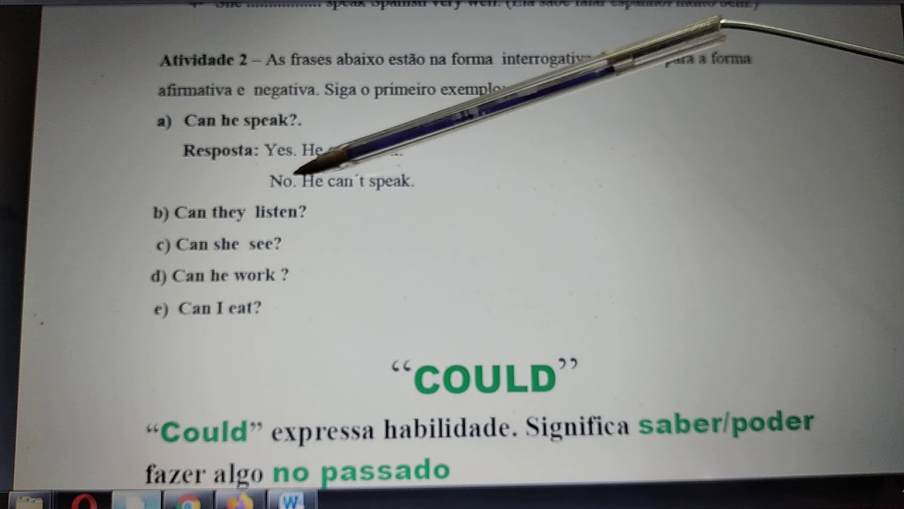 As Formas Negativas De Can E Could São Respectivamente