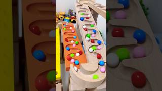 marble Run Race ASMR #183 Wooden Wave Course Colorful Marbles  #marblerun #marblerunrace #asmr