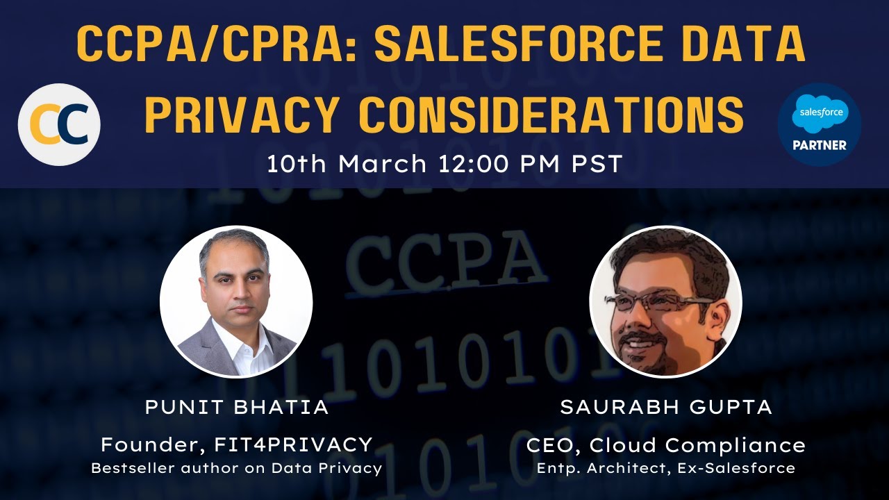 CCPA/CPRA Salesforce Data Privacy Considerations Event.