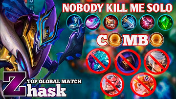 SAVAGE + 2x MANIAC!! 43 Kills Zhask MLBB!! Top 1 Global Zhask gameplay MLBB