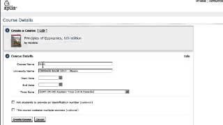 Cengage Aplia: How to Create a New Course