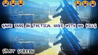Game ends on TACTICAL NUKE with 101 kills on SPLITSCREEN (MODERN WARFARE)