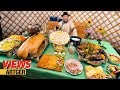 Naadam feast  full table set for naadam festival in mongolia  views